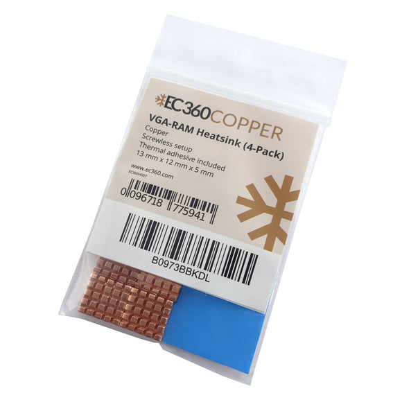 EC360® COPPER Paquet de 4 Dissipateur en cuivre VGA-RAM